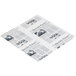 American Metalcraft newspaper deli wrap paper with a newspaper print on a white surface.