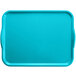 A blue rectangular Cambro tray with handles.