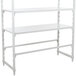 A white Cambro Camshelving® Premium Traverse shelf unit with shelves.