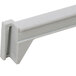 A white plastic Cambro Camshelving premium traverse shelf with metal brackets.