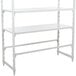 A white Cambro Premium Traverse Camshelving unit with three shelves.