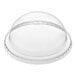 A clear plastic Choice lid with a clear dome over a container.