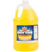 A jug of Carnival King Pineapple Snow Cone Syrup with yellow liquid.