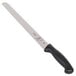 A Mercer Culinary Millennia Straight Edge Slicer Knife with a black handle.