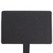 An American Metalcraft rectangular black chalkboard sign on a white background with a black stick attached.