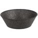 A charcoal polyethylene round basket with a gray rim.