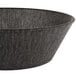 A black polyethylene basket with a textured surface and a gray rim.