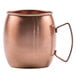 A Clipper Mill by GET brushed copper Moscow mule mug with a handle.