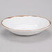 A white GET Rustic Mill melamine bowl with a brown rim.