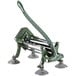 A green and silver Choice Prep French fry cutter with suction feet.