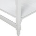 A white metal Cambro Camshelving® Premium shelf unit with shelves.