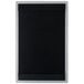 A white rectangular Menu Solutions Alumitique aluminum menu board with black lines.