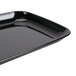 A Sabert black plastic catering tray with handles.