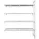 A white metal Camshelving® Premium add on unit with four shelves.