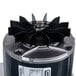 A black and silver electric motor with a black fan on top.