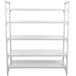 A white metal Cambro Camshelving Premium stationary starter unit with 5 shelves.