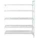 A white Camshelving Premium Add-On unit with 4 shelves, 3 vented and 1 solid.