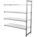 A white metal Camshelving Elements add on unit with four shelves.