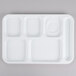 A white rectangular GET TR-153-W tray with 6 compartments.