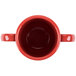 A red GET Tritan plastic mug with two handles.