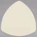 A white triangle shaped GET Diamond Ivory melamine plate.