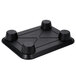 A black polypropylene tray with cup holders.