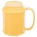 A yellow GET Tritan mug with a handle.