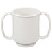 An ivory Get Tritan plastic mug with two handles.