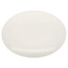 An ivory melamine platter with a white rim.