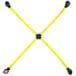 A yellow cross table pad with black ends.