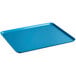 A blue rectangular Cambro market tray.