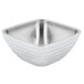 A silver square Vollrath serving bowl with a white background.