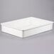 A white rectangular fiberglass dough proofing box with a lid.