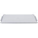 A white rectangular MFG Tray fiberglass lid with two handles.