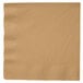 A brown Creative Converting Glittering Gold paper dinner napkin.