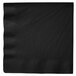 A black Creative Converting paper dinner napkin with a black border.