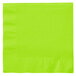 A pack of Fresh Lime Green 2-ply luncheon napkins with a white border.