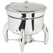 An Eastern Tabletop stainless steel chafing dish with a hinged lid.