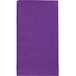 A Creative Converting amethyst paper dinner napkin with a white border.