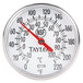 A close up of a Taylor thermometer gauge.