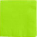 A Fresh Lime Green 3-ply beverage napkin on a white background.