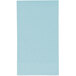 A light blue rectangular paper napkin with a white border.
