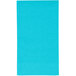 A blue rectangular paper napkin with a white border.