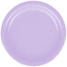 A luscious lavender purple paper plate on a white background.