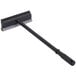 A black squeegee with a black handle.