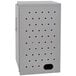 A white metal Luxor vertical tablet charging station with holes in it.