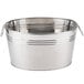 An American Metalcraft stainless steel oval tub with two handles.