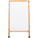 A white rectangular A-Frame board with a wooden border.