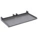 A grey rectangular flat bottom grill plate with black handles.