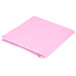 A pink folded table cover with a white background.